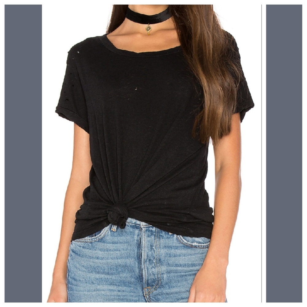 Current/Elliott black destroyed crewneck  NWT